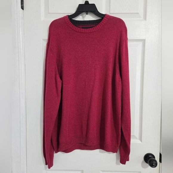 Tommy Hilfiger Vintage Knitted Sweater Unisex XL Retro 90s Y2K Dark Pink Cotton - Picture 1 of 11